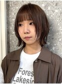 ハイトーンレイヤーボブミディアムレイヤーショートウルフボブ