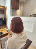 ピンクブラウン 20代30代大人可愛い大人キレイ髪質改善 ボブ