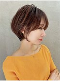 グランマッシュ/細めハイライト/ショート/白髪ぼかし/前髪/大宮