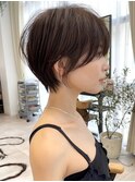 【３０代４０代５０代】ふんわりくびれショート/グレージュ/小顔