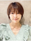 ショートボブ髪型30代40代50代前髪あり前髪無し面長丸顔【西村ss