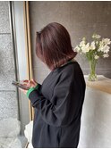 外はねボブ×ピンクブラウン