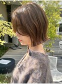 春の小顔ミニボブ◎耳かけ×前髪あり透明感カラー