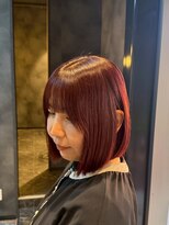 ノーヴァ バイ ボナ 前橋店(nova by bona) 【ボブ】ツヤ感レッドボブで小顔見せ似合わせカット