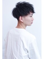 メリケンバーバーショップ コウベ(MERICAN BARBERSHOP KOBE)&nbsp;コンマヘアショートレイヤーかき上げパーマトランクスヘア