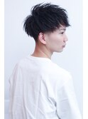 コンマヘアショートレイヤーかき上げパーマトランクスヘア