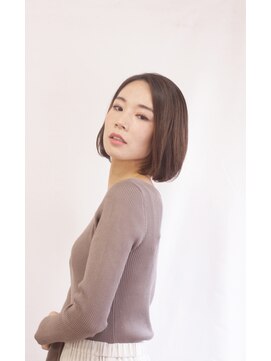 クレス 東武練馬店 大人女性におススメ!前髪なしのマットブラウン艶髪ボブ