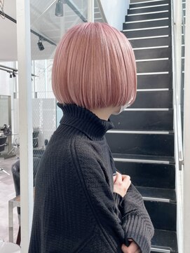シェリ ヘアデザイン(CHERIE hair design) ミニボブ×ホワイトピンクベージュ◎