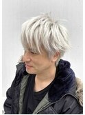 メンズカット・メンズヘア・ホワイト・シルバー・ブリーチ