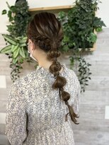 ロカット サロン(Roquat Salon)&nbsp;あみおろしロングヘアアレンジ【ヘアセット/立川/立川南/浴衣】