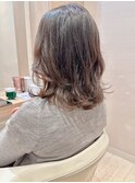 ゆるふわセミディ黒髪ボブルフくびれナチュラルカールアラフィフ