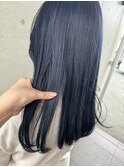 ブルーカラー暗髪美シルエットロング20代30代×エアストレート