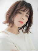 斜めバングくせ毛風ウルフカット外ハネロブc6越谷20代30代40代