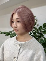 サンク 原宿 表参道(cinq)&nbsp;ミルクティーグレージュカラーアッシュグレーベージュカラーボブ