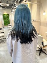 シダ(sida)&nbsp;エンドカラー「ターコイズブルー」韓国トレンド