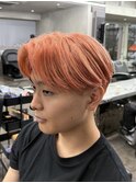 メンズセンターパートニュアンスパーマアップバング