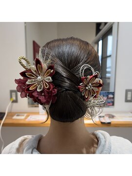 ヘアセット/ヘアアレンジ/袴/シニヨン/柏