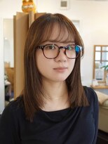 ディッセンバー 伊勢崎(December) 切りっぱなしボブ/ミニボブ/似合わせカット/ヘーゼルベージュ