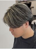 メンズハイライト×毛流れパーマ