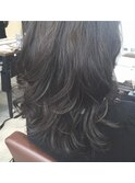 アッシュグレージュ&デジタルパーマ