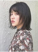 切りっぱなしボブでカジュアルモード♪