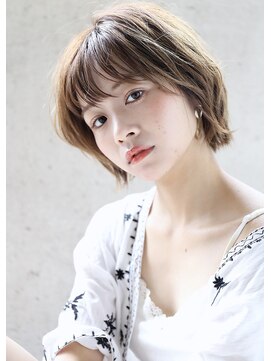 ヘアアンドメイク シークネクスト(HAIR&MAKE SeeK NEXT) 【SeeK NEXT】ベージュカラー×丸みショートボブ