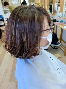 オーシャン(Ocean) [OCEAN Hair&Life藤原純] 白髪ぼかしハイライト×暖色ボブ☆