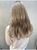 【伊勢】艶髪くびれミディ/セクションカラー/ペールベージュ
