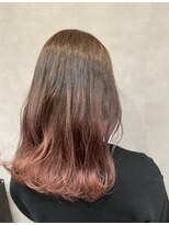 アチーブリス(achieve Liss)&nbsp;ナチュラルブラウンピンクグラデーションカラー無造作セミロング