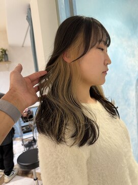 ロンド ストラーダ 心斎橋(Lond strada) 韓国前髪顔周りロング×インナーグレージュ[心斎橋/髪質改善]