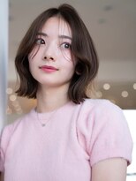 20代30代大人かわいい/グレージュカラー/ショートボブ/小顔/前髪