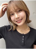 顔周りレイヤーカット小顔ボブルフ/ブリーチなし透明感カラー
