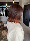 【札幌白石】オレンジ/インナーカラー/デザインカラー/ボブ