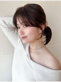 20代に人気！顔周りの後れ毛がかわいいシャギーレイヤーロング
