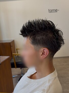 タメ(tame-) サーフカール/フェザーパーマ/ブルーブラック【都賀/メンズ】