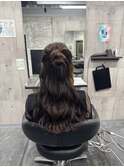 お呼ばれアレンジ ヘアセット ハーフアップアレンジ