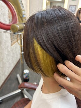 ☆インナーカラーイエロー&ボブ☆