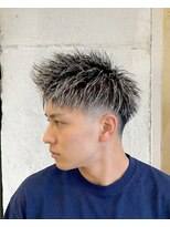 エノア 東京(ENORE) メンズショート|シルバーメッシュ|ダブルカラー|ブリーチ