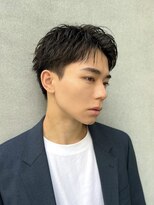 メンズヘア ガーデン 銀座(Men's hair GARDEN)&nbsp;センターパートスパイキーショートフェザーパーマダークアッシュ