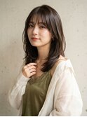 大人可愛い30代40代50代小顔ロングレイヤー