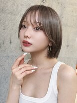 ナミ ギンザ(NAMI ginza) ショートボブグレージュ小顔レイヤーカット顔周りカット前髪銀座