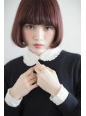 【THREEbyKEEP尾山台、木田】 ボルドー レッドワンレンボブ