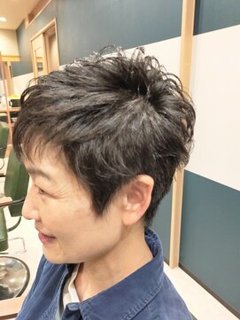 ヘアサロンアンドヘアメイクディー(hair salon hair make D) 仙台D 大人 ショートレイヤー×クールショート 簡単スタイリング