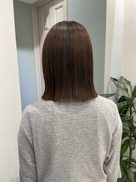 トゥーリ 薬院店(tuuli) tuuli miyu 縮毛矯正で切りっぱなしボブ/20代30代40代50代