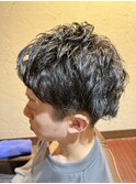 ツーブロック無造作パーマ