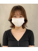 韓国風くびれパーマミディアムボブパーマスタイル