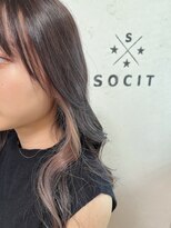 ヘアーアンドスパソシット(HAIR&SPA SOCIT) ピンクミルクティーイヤリングカラー