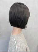 ◎切りっぱなしボブ暗髪艶髪オリーブアッシュ