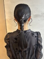 タイトローポニー金箔ヘア  ＊＊＊ Luna 渋谷 宮益坂ヘアセット