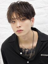 エイド 渋谷(aid)&nbsp;ショートアップバング濡れ髪束感刈り上げツーブロック微分けヘア